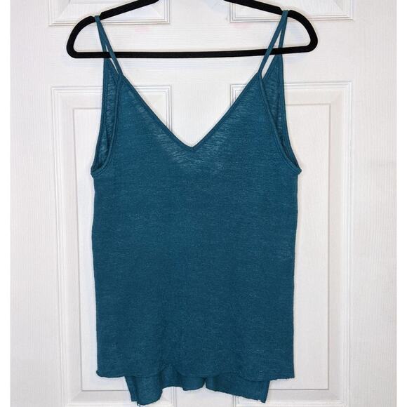 Urban Outfitters Project Social T Made In LA Teal Blue Sheer V Neck Tank Top S - Picture 2 of 13